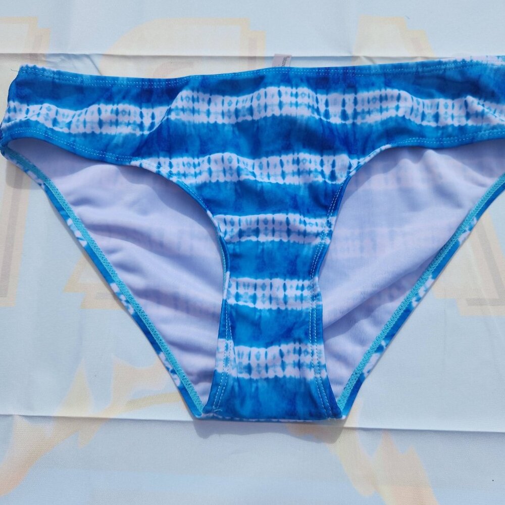 M Women's Blue Tie Dye Bikini Bottom Bathing Suit Beach Pool Swimming Swimsuit